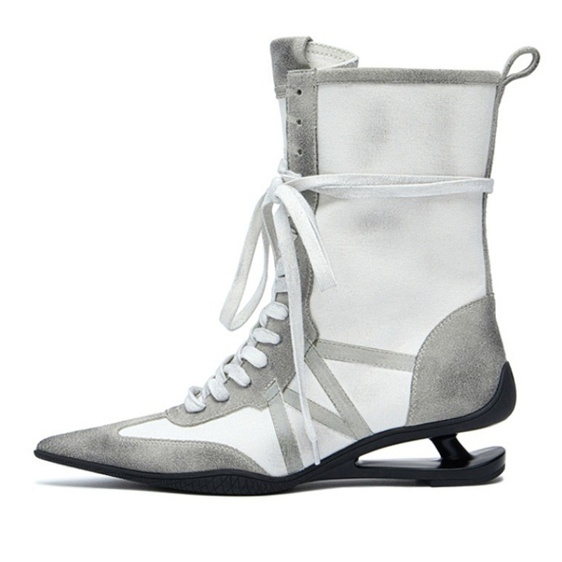 Street Fashion Female - Pointed Toe Cross-tied Designer Women Boots