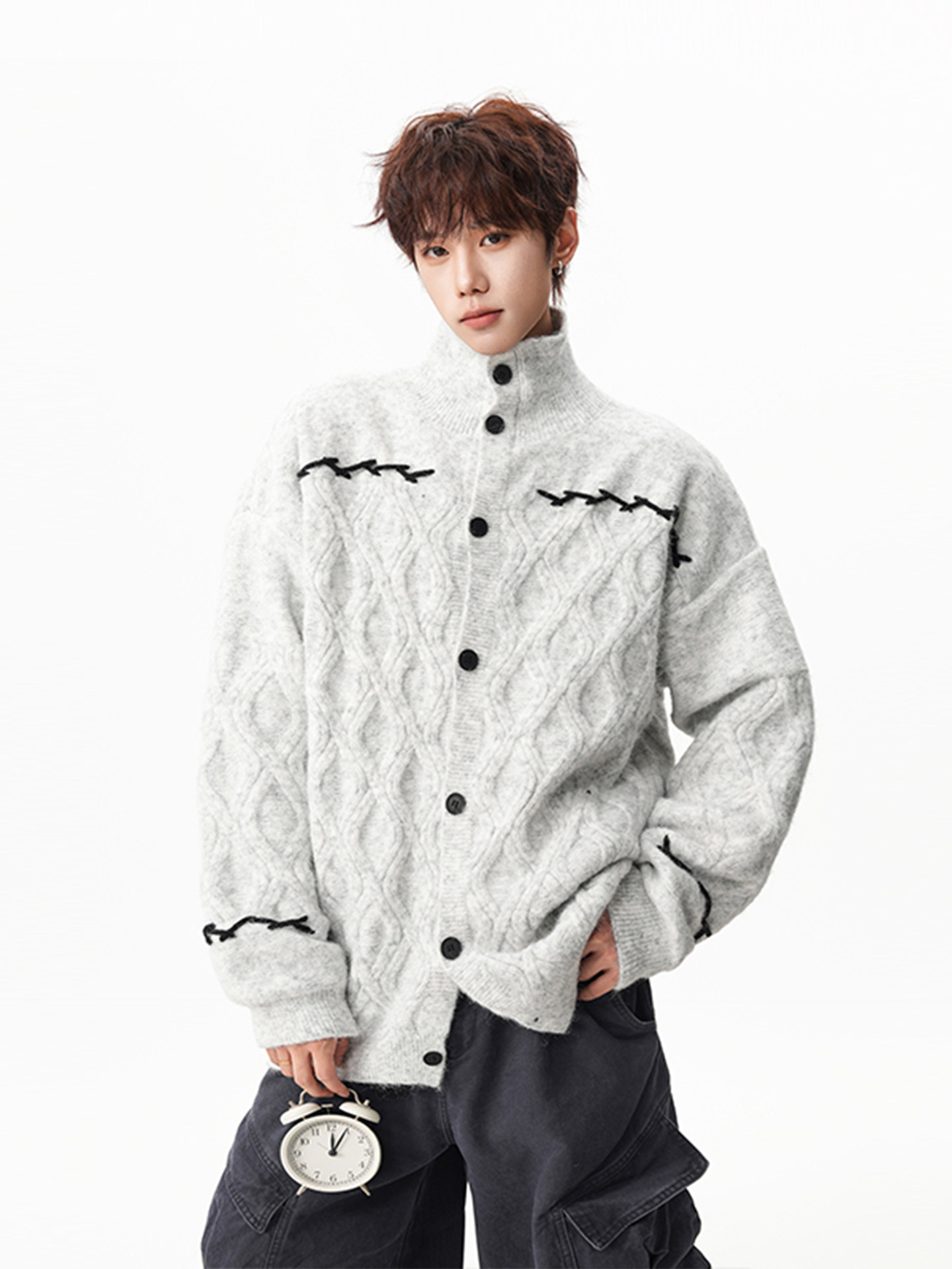 Fur Collar Pullovers Boys	 Men - Street Fashion Brand Logo avaliação e preço