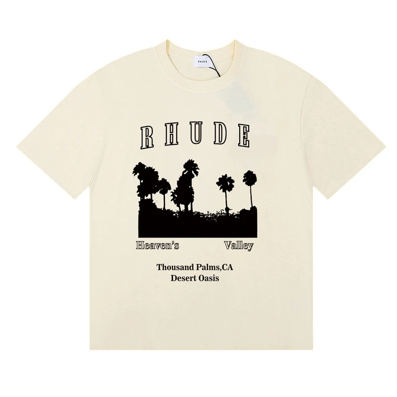 Fashionable Brand Rhude T-shir - Street Fashion Brand Logo avaliação e preço