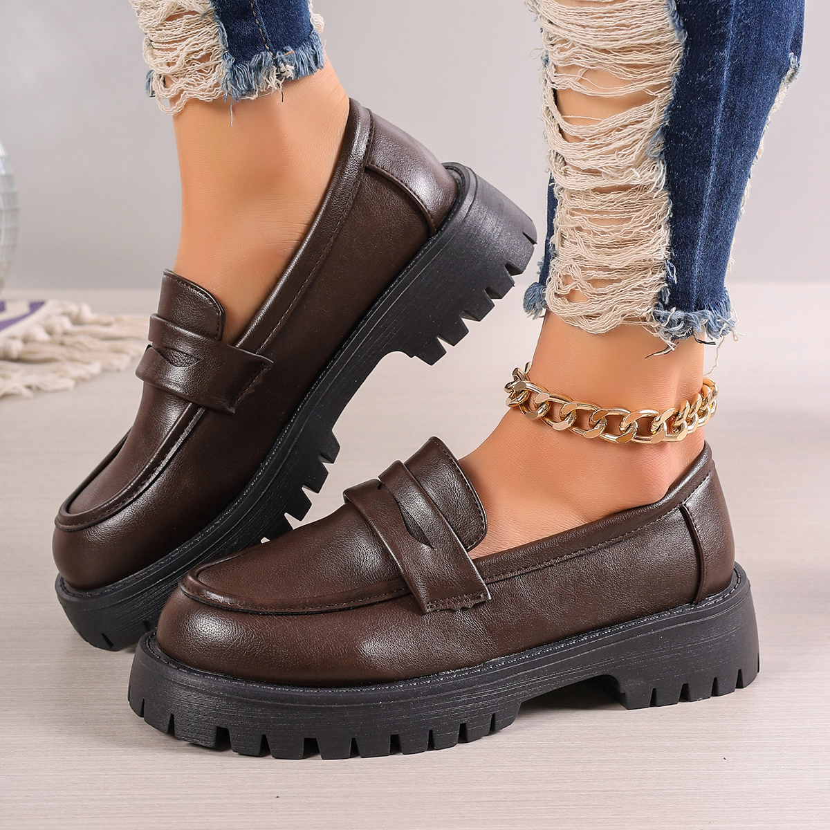 New Women's Solid Color Platfo - Street Fashion Walk avaliação e preço