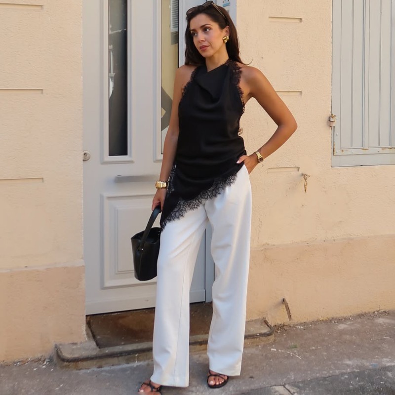 Tuularose Black Lace Vest Fash - Street Fashion Look avaliação e preço