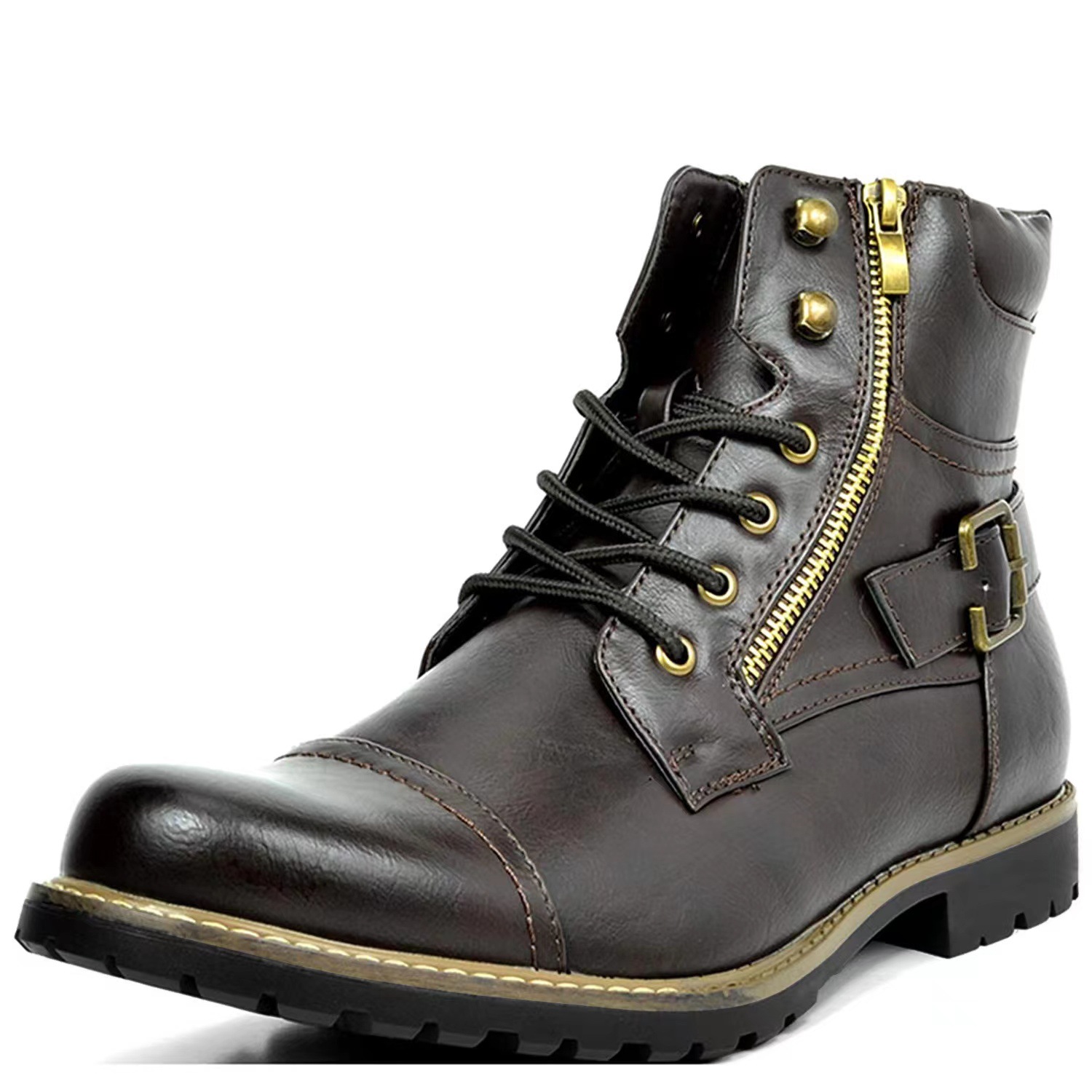 Men's Multi-Color Leather Ankl - Street Fashion Look avaliação e preço