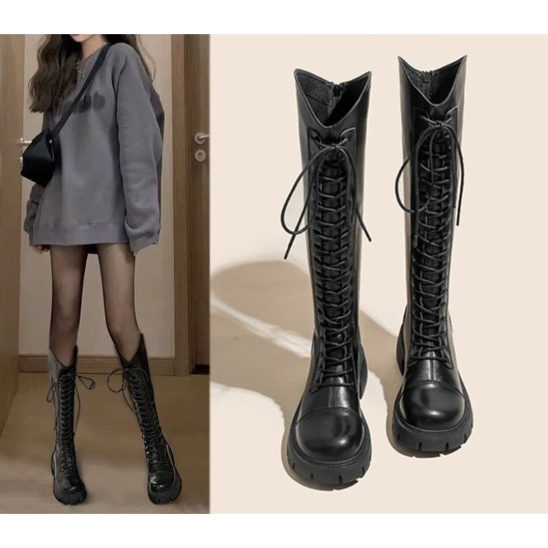 Winter Platform Cross Lace Up  - Street Fashion Female avaliação e preço