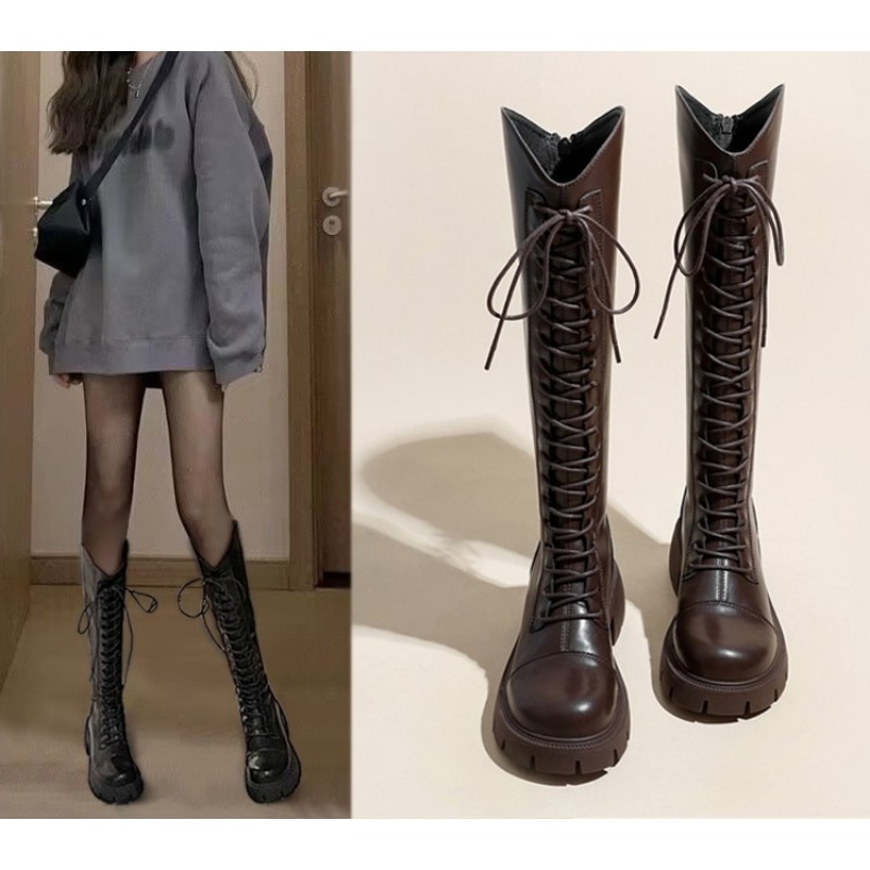 Winter Platform Cross Lace Up  - Street Fashion Female avaliação e preço