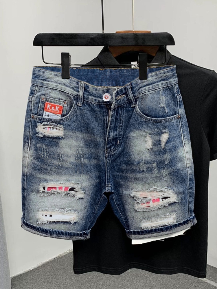 2026 Summer Ripped Straight Me - Street Fashion Korean avaliação e preço