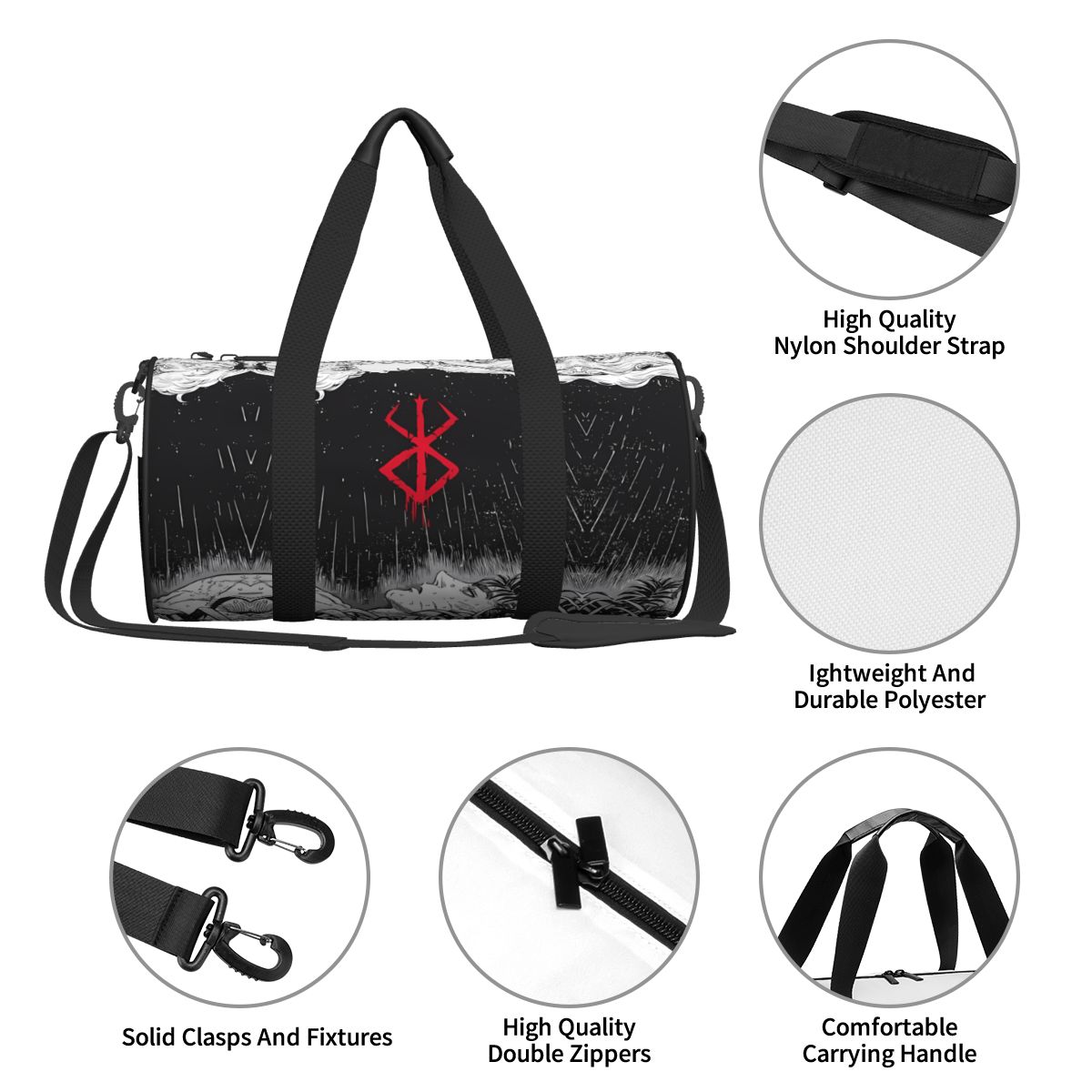 Japan Anime Bereserk Gym Bag F - Street Fashion Couple avaliação e preço