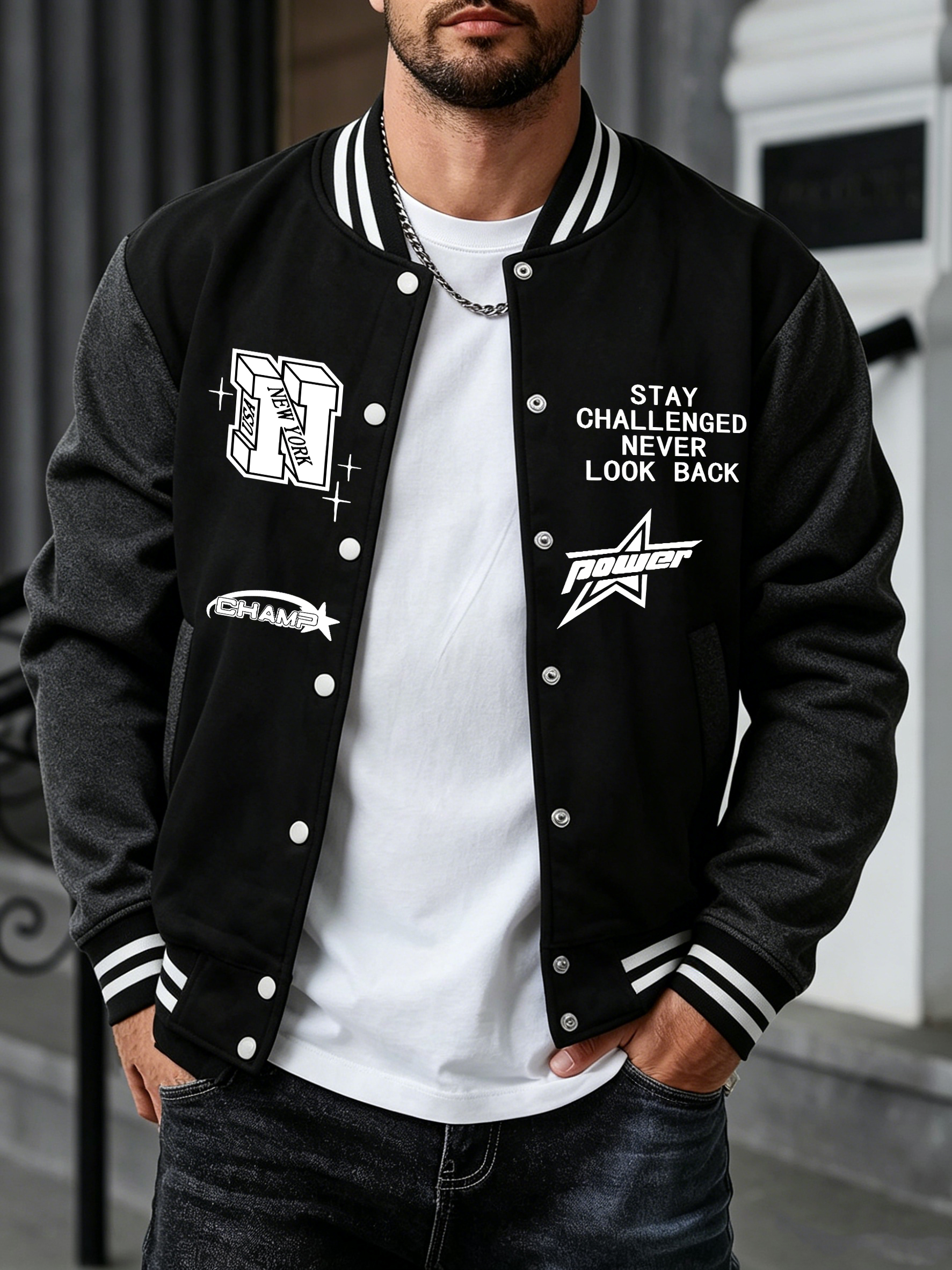 Stay Challenged Never Look Bac - Street Fashion Look avaliação e preço