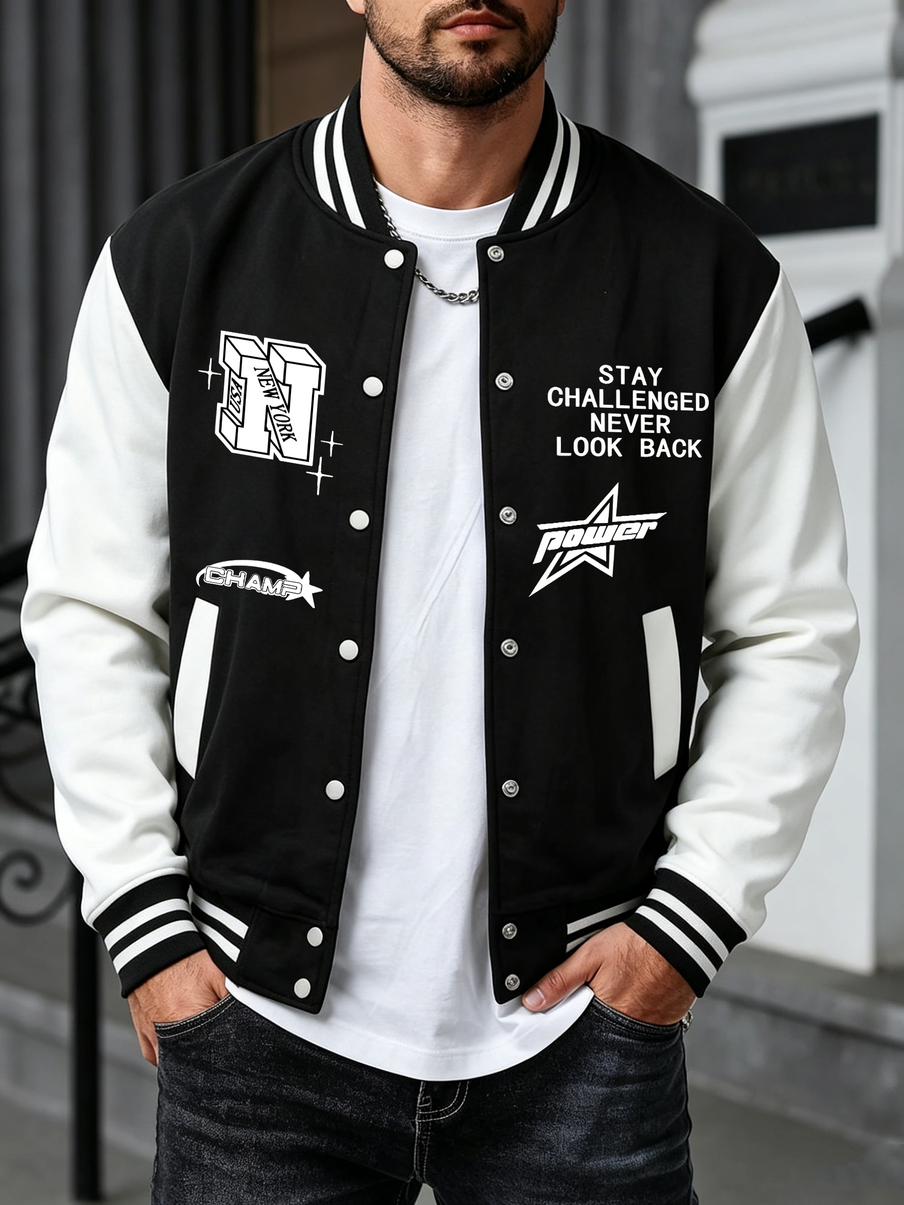 Stay Challenged Never Look Bac - Street Fashion Look avaliação e preço