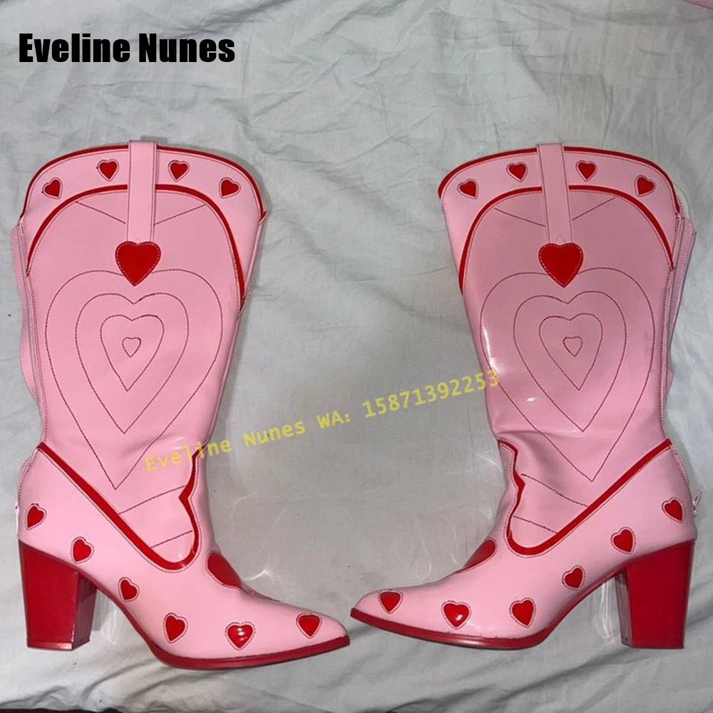 Pink Heart Space Cowgirl Boots - Street Fashion Female avaliação e preço