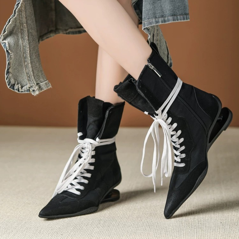 Pointed Toe Cross-tied Designe - Street Fashion Female avaliação e preço