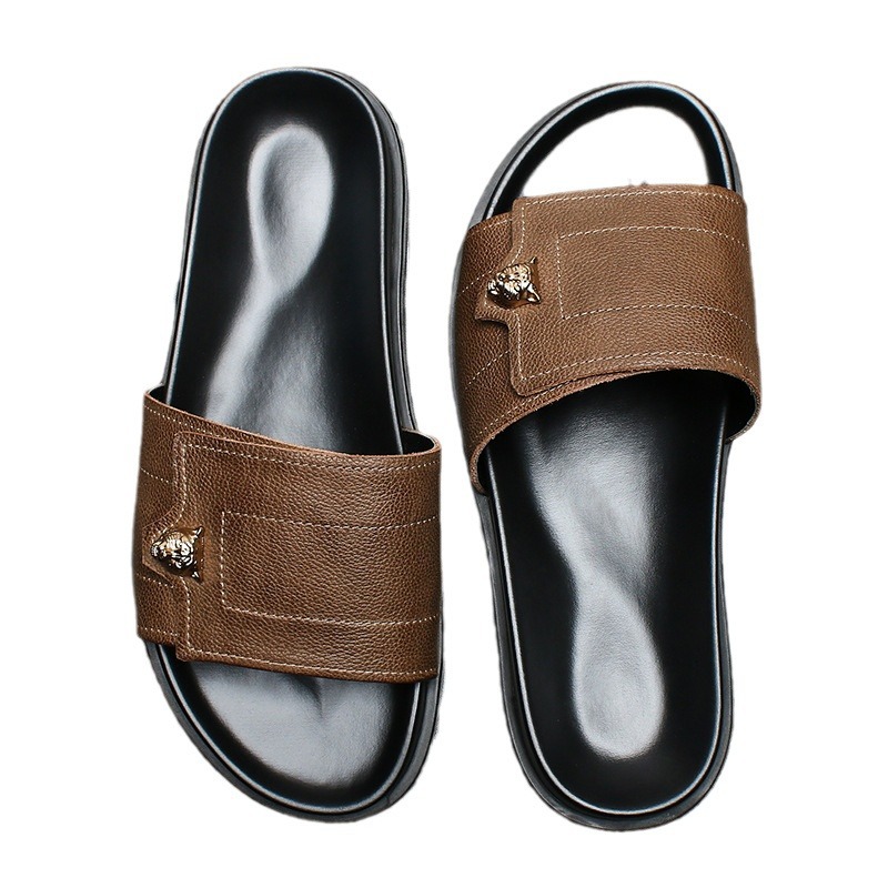 2025 New Genuine Leather Slipp - Street Fashion Men 2025 avaliação e preço
