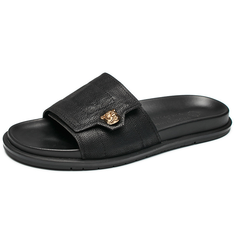2025 New Genuine Leather Slipp - Street Fashion Men 2025 avaliação e preço