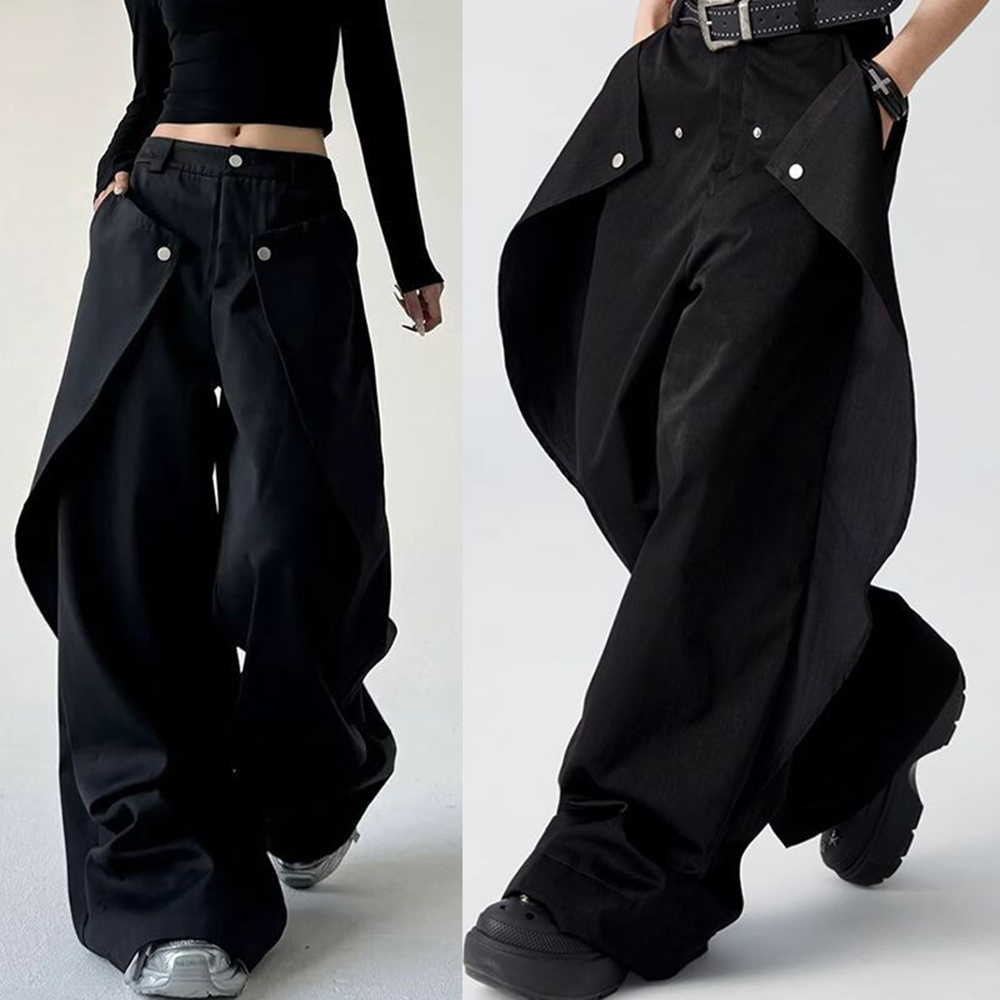 Mens Trousers Stitching Double - Street Fashion Men 2025 avaliação e preço
