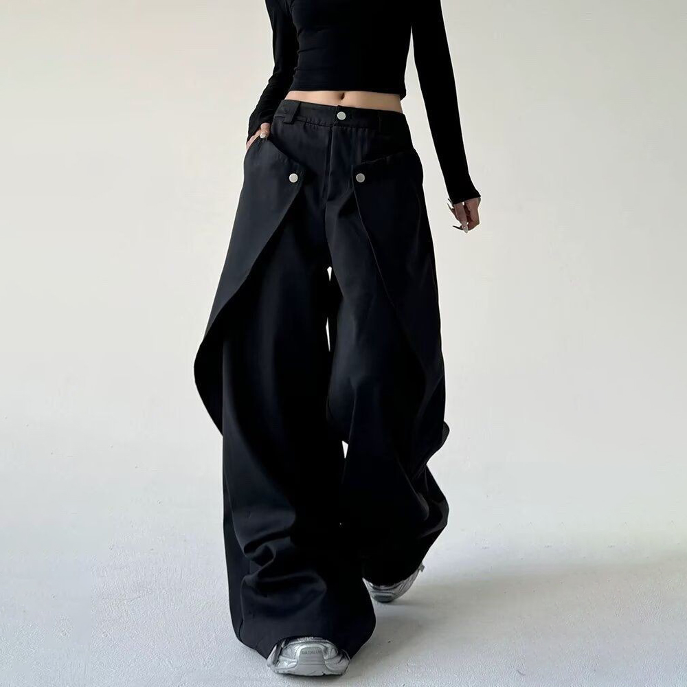 Mens Trousers Stitching Double - Street Fashion Men 2025 avaliação e preço