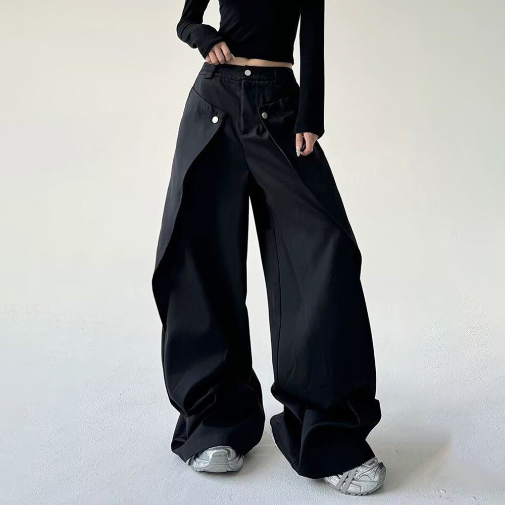 Mens Trousers Stitching Double - Street Fashion Men 2025 avaliação e preço